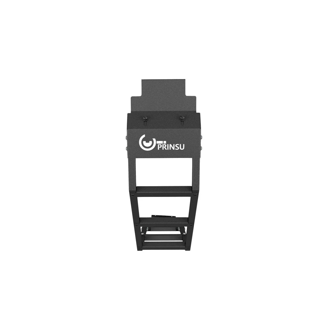 Top view of a black Prinsu roof rack for Toyota RAV4, overlanding accessory
