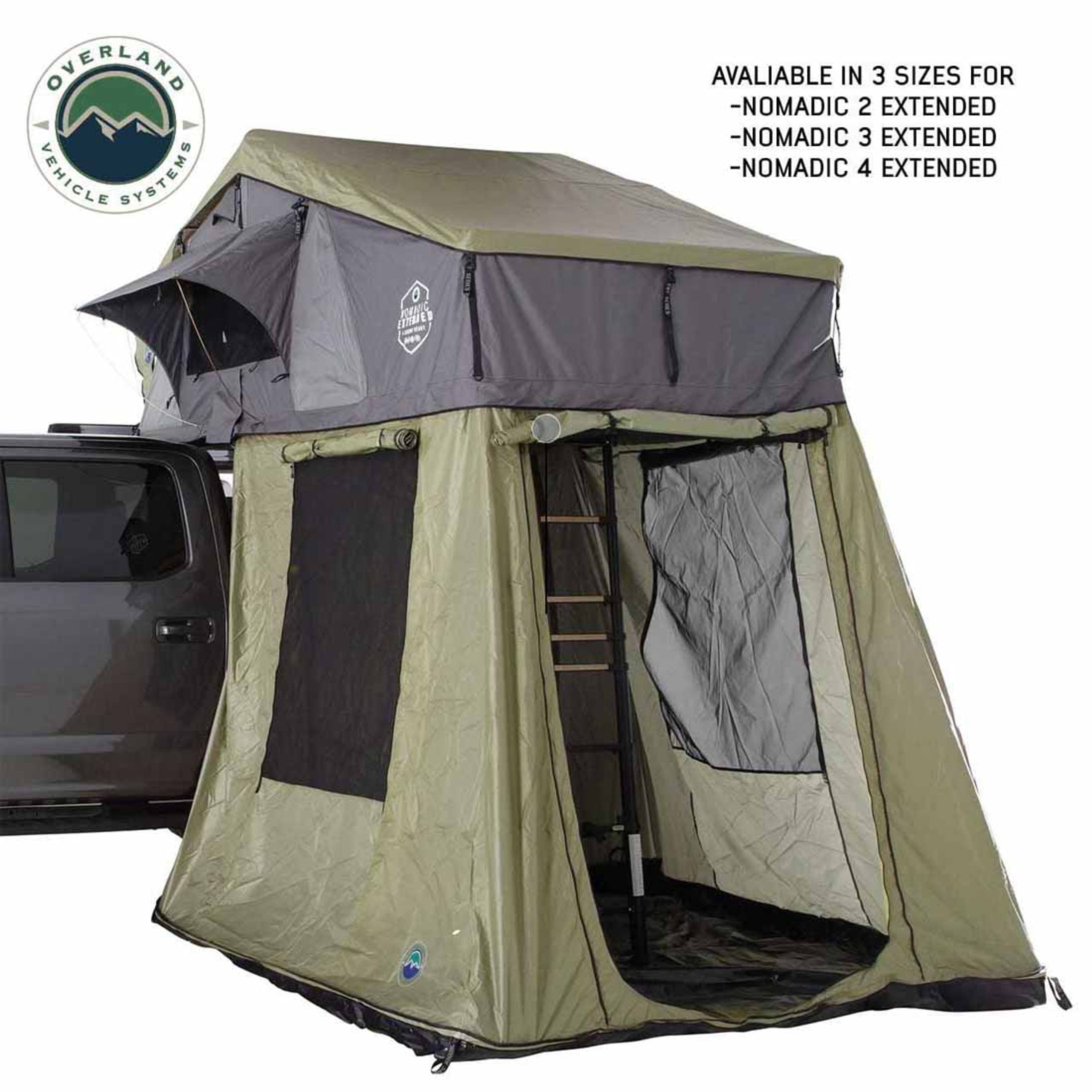 Roof Top Tent Annex Green Base With Black Floor & Travel Cover