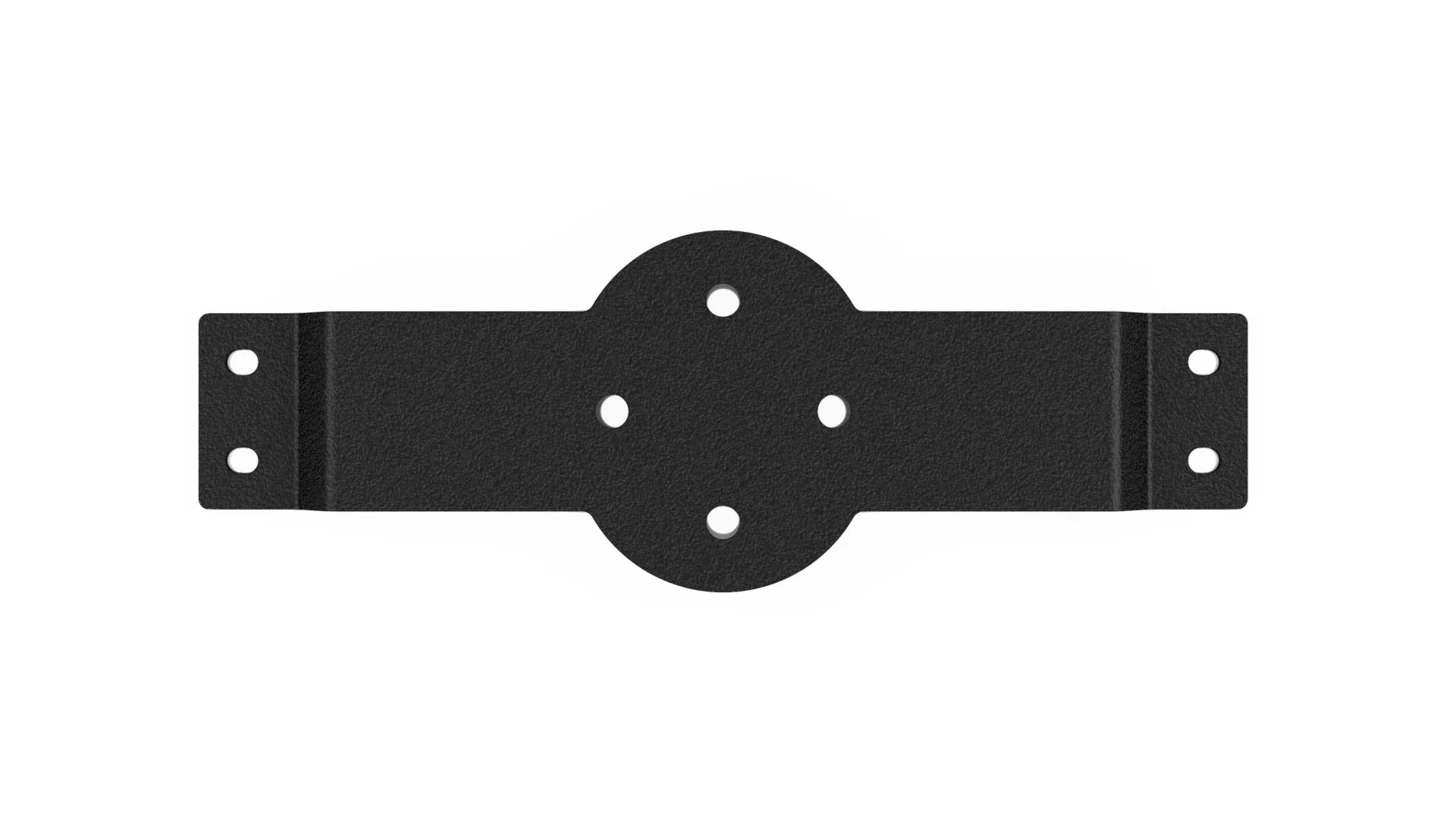 Black steel two-bar mount bracket with multiple bolt holes for off-road vehicle accessories
