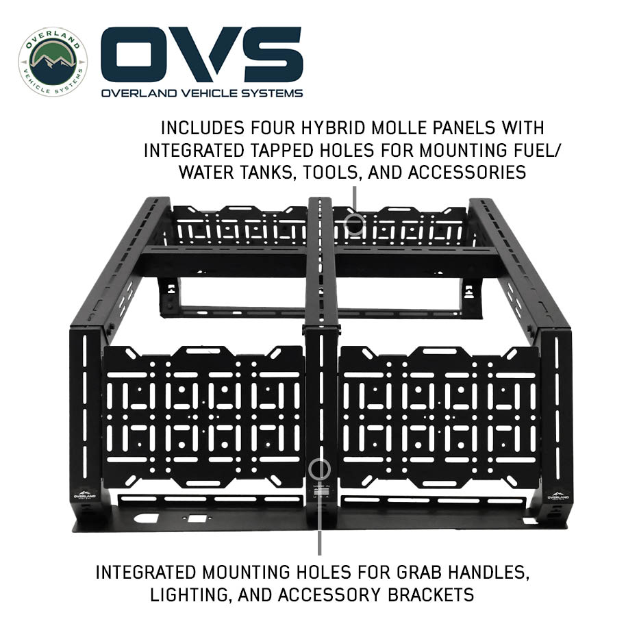 Ruff Rax modular steel bed rack with MOLLE panels for Toyota Tundra 5.5 ft & 6.5 ft bed (2022-2027) - view 3