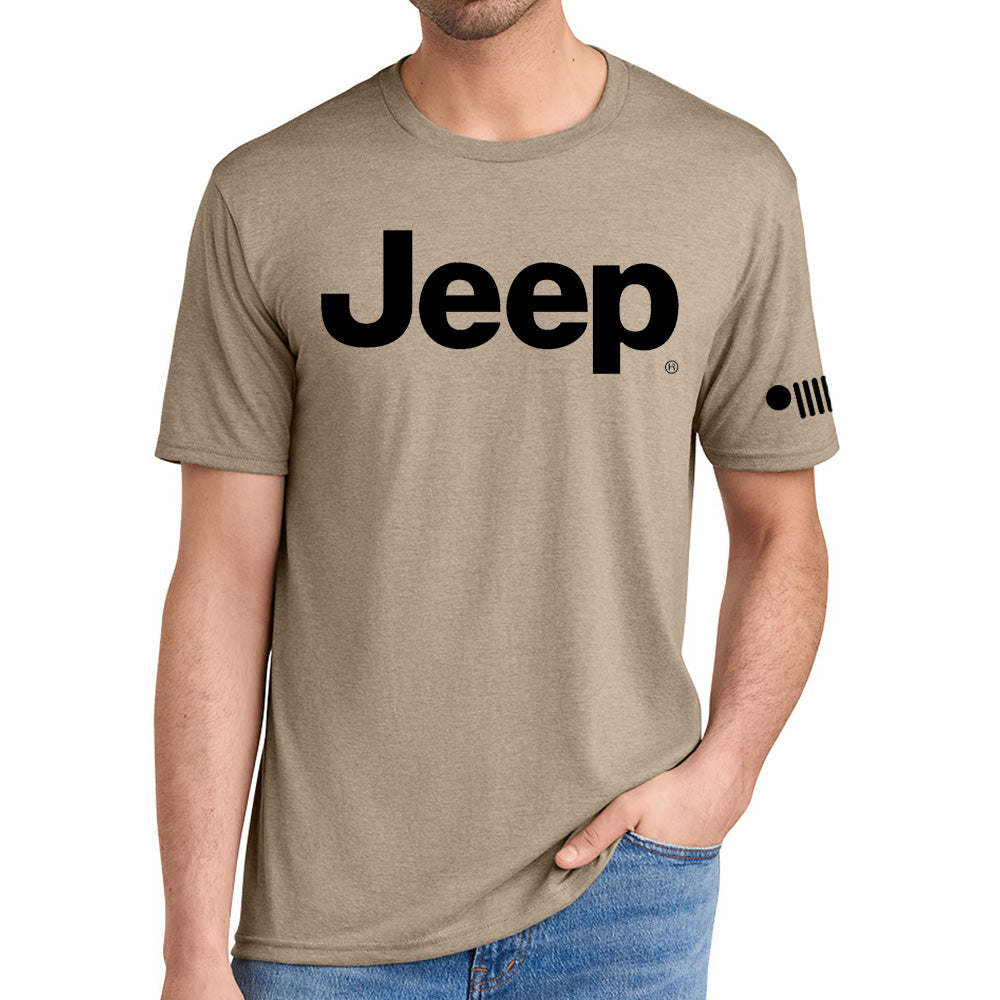 Camiseta con texto Jeep® para hombre, color verde militar