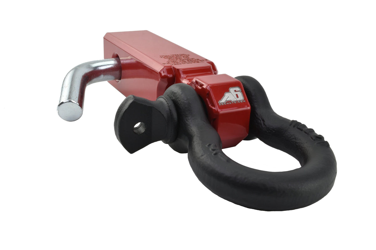 Agency 6 1.25 inch shackle block assembly in red for universal fit