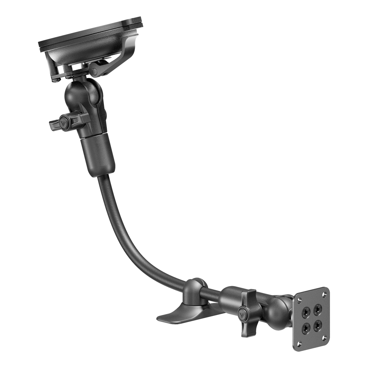 Tackform windshield suction cup mount with AMPS holder and flex arm, universal fit