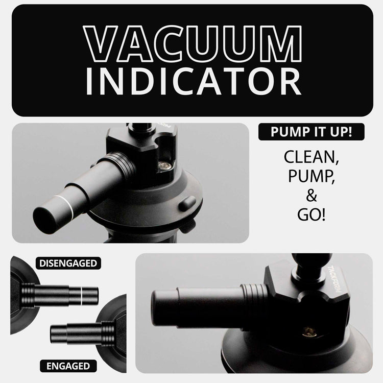 Tackform 3" pump suction cup with 20mm metal ball for universal fit