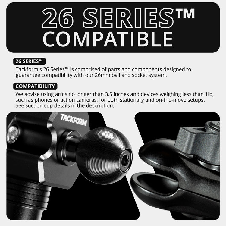 Tackform 3" pump suction cup with 26mm metal ball for universal fit