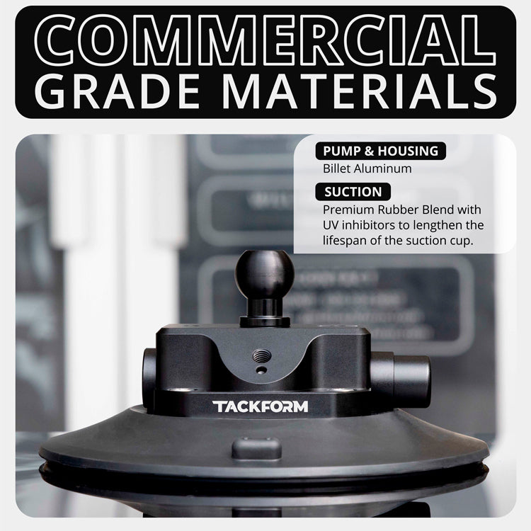 Tackform 5.75" pump suction cup with 20mm metal ball for universal fit