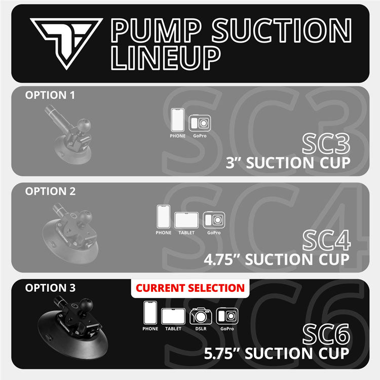 Tackform 5.75" pump suction cup with 25.4mm / 1" / B-sized rubber ball for universal fit