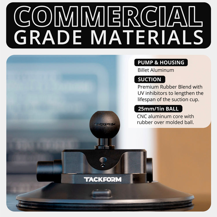 Tackform 5.75" pump suction cup with 25.4mm / 1" / B-sized rubber ball for universal fit