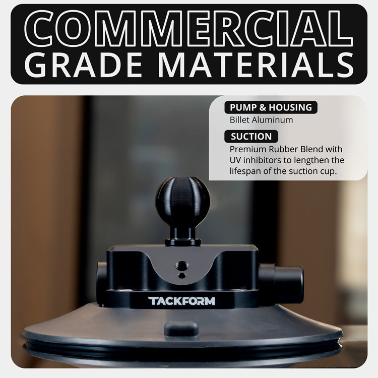 Tackform 5.75" pump suction cup with 26mm metal ball for universal fit