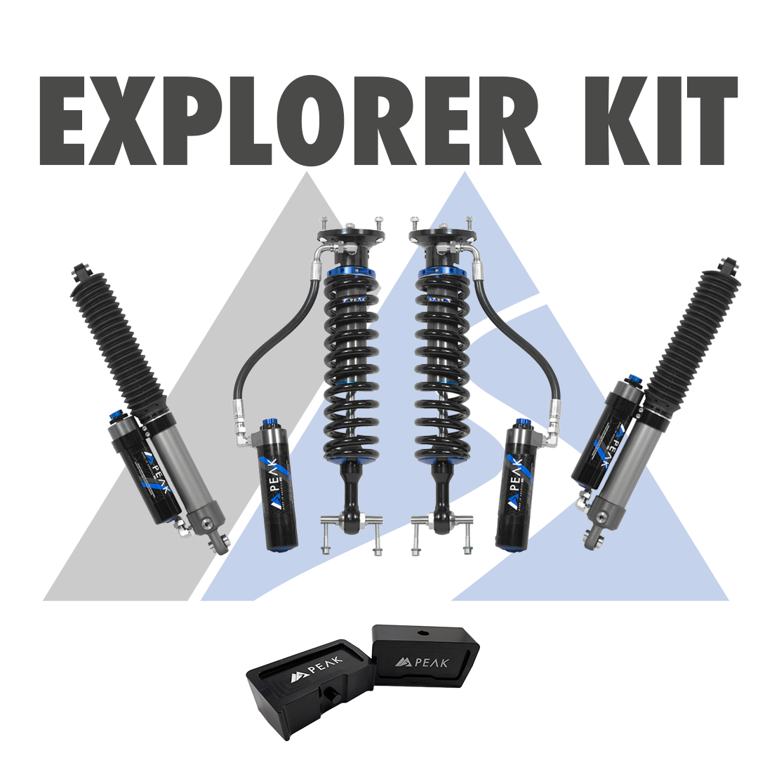 Peak Suspension 2.5" DSC Coilovers Explorer Kit 19+ Silverado/Sierra 1500/ZR2/AT4X for 2019+ Chevy Silverado 1500 / GMC Sierra 1500