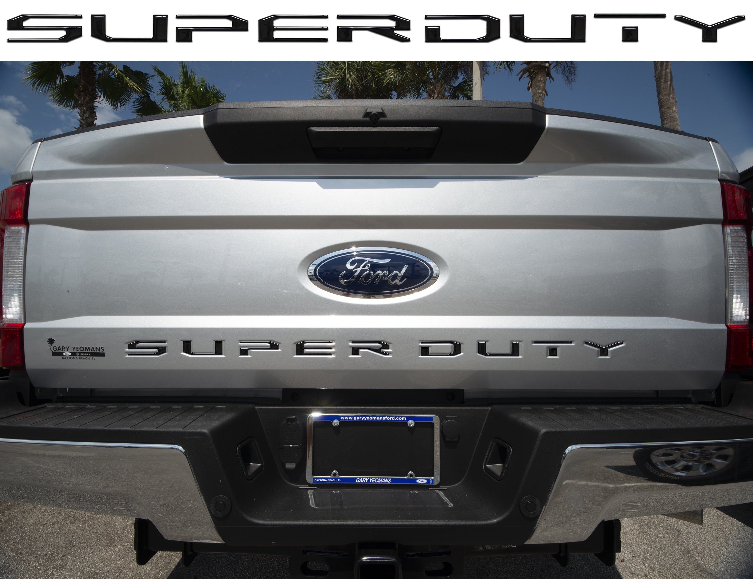 "SUPER DUTY" Tailgate Letter Inserts Fits 2017-2019 Ford Super Duty Gloss Black