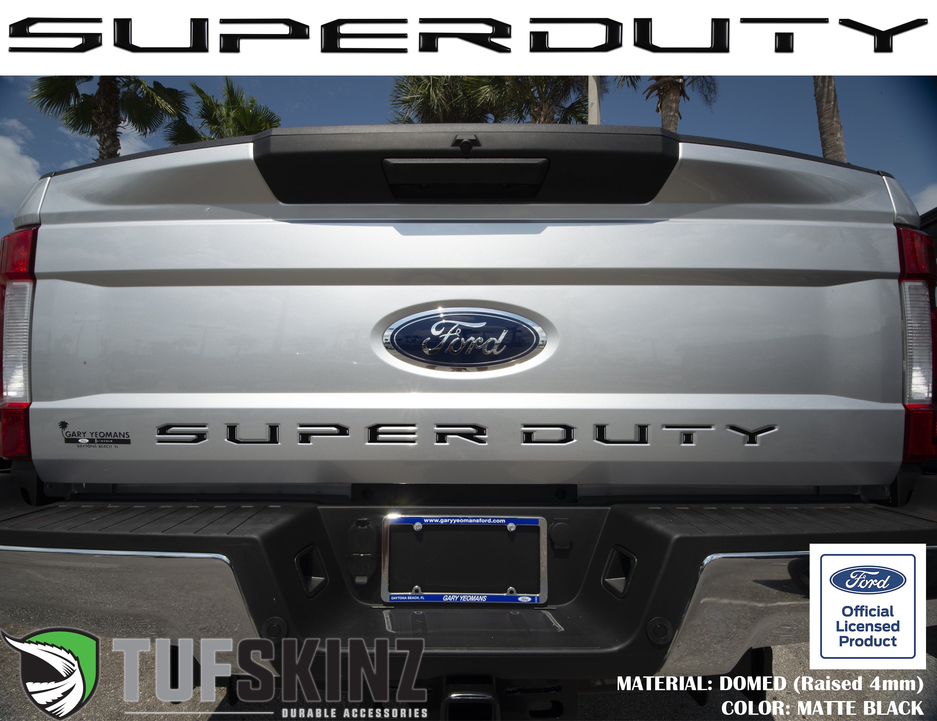 "SUPER DUTY" Tailgate Letter Inserts Fits 2017-2019 Ford Super Duty Matte Black