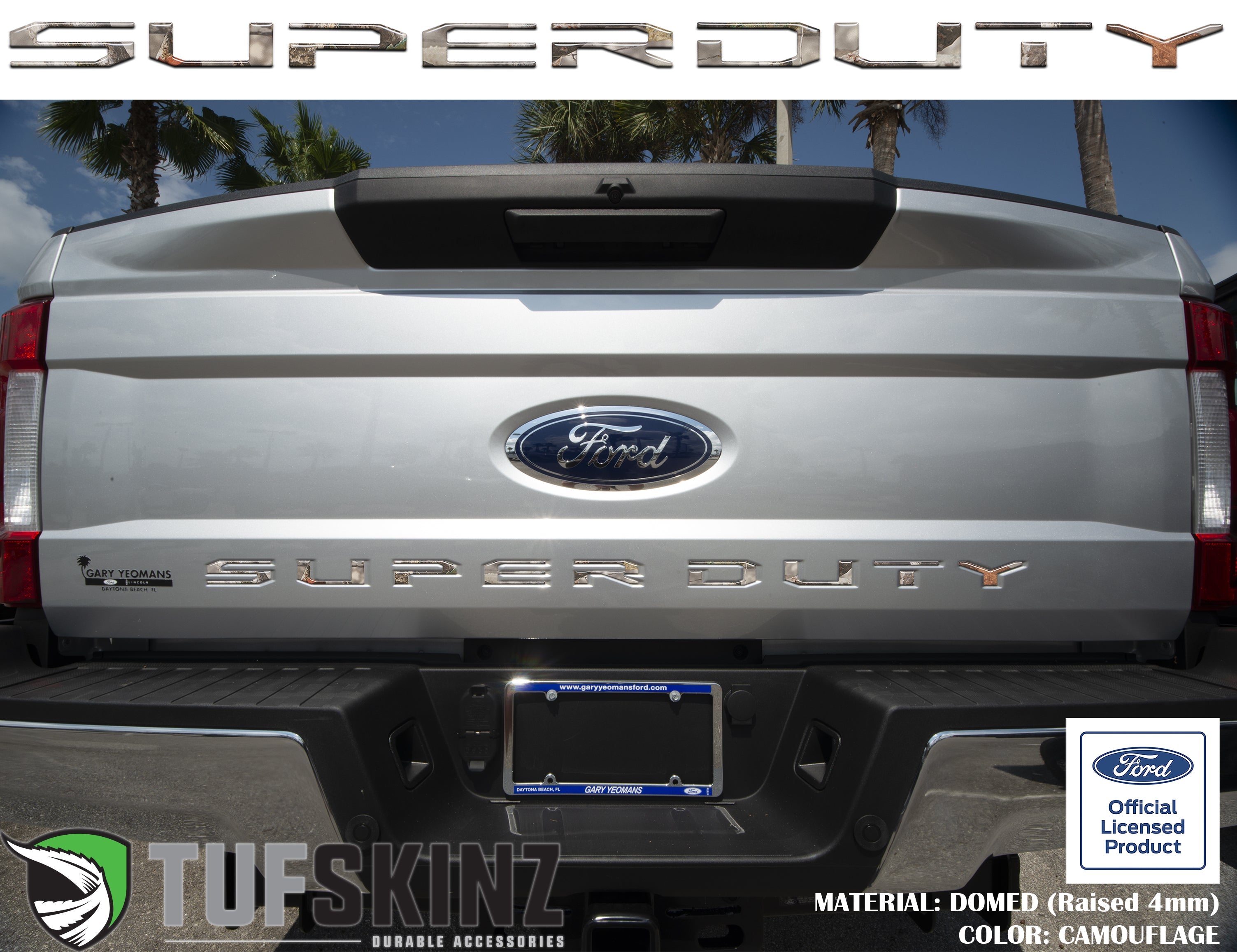 "SUPER DUTY" Tailgate Letter Inserts Fits 2017-2019 Ford Super Duty Camouflage