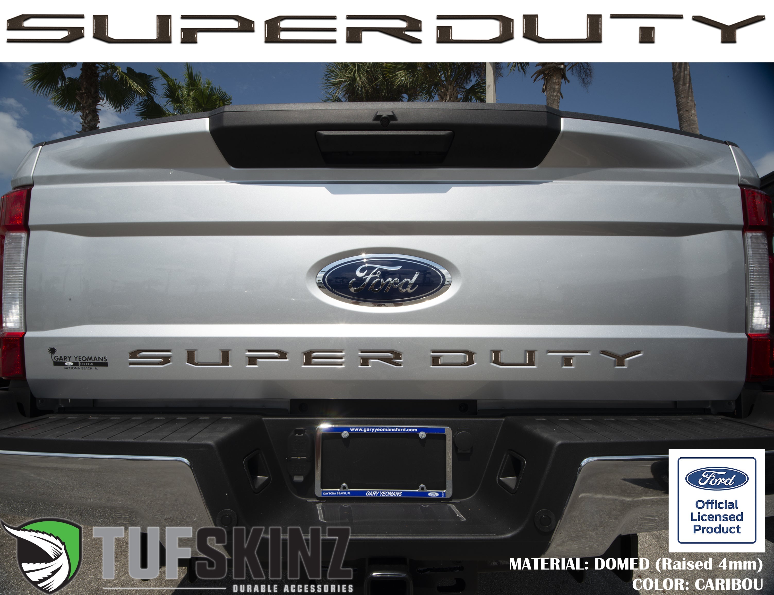 "SUPER DUTY" Tailgate Letter Inserts Fits 2017-2019 Ford Super Duty *OE Color - Caribou