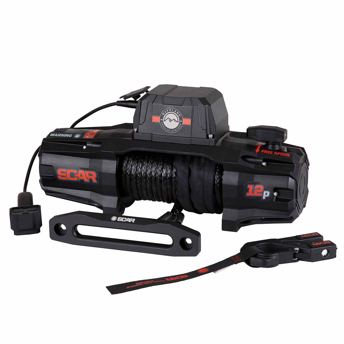 Overland Vehicle Systems SCAR 12S 12,000 lb synthetic rope winch