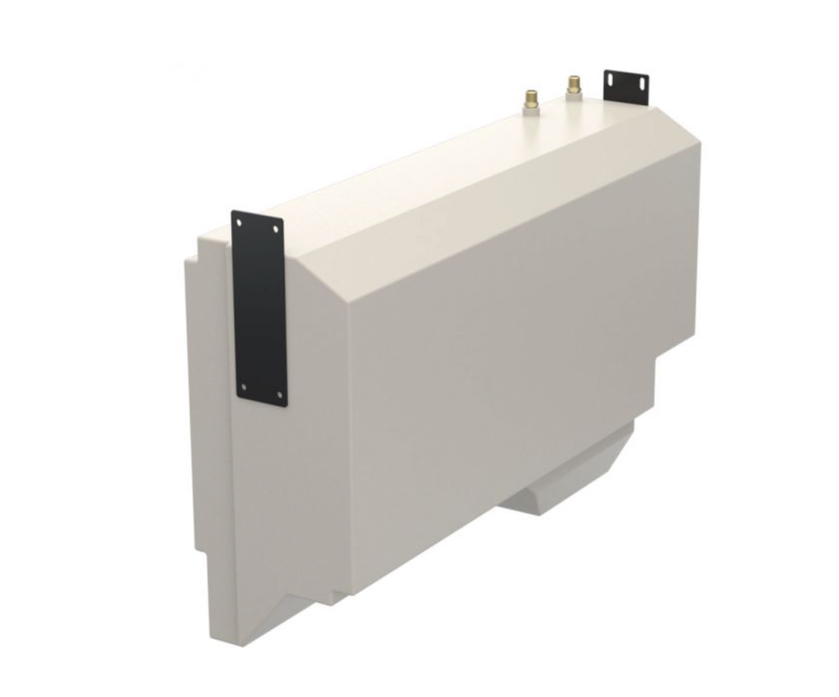 Overland vehicle auxiliary fuel tank with mounting brackets, compatible with adventure trucks