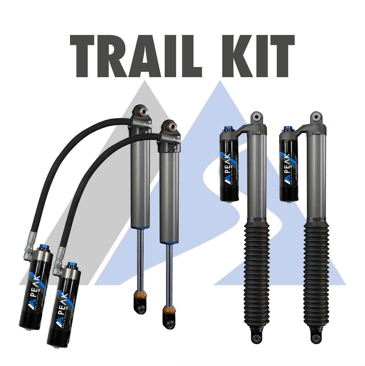 Peak Suspension 2.5" DSC Shocks Trail Kit 18+ Jeep Wrangler JL (2-4" lift) for 2018+ Jeep Wrangler