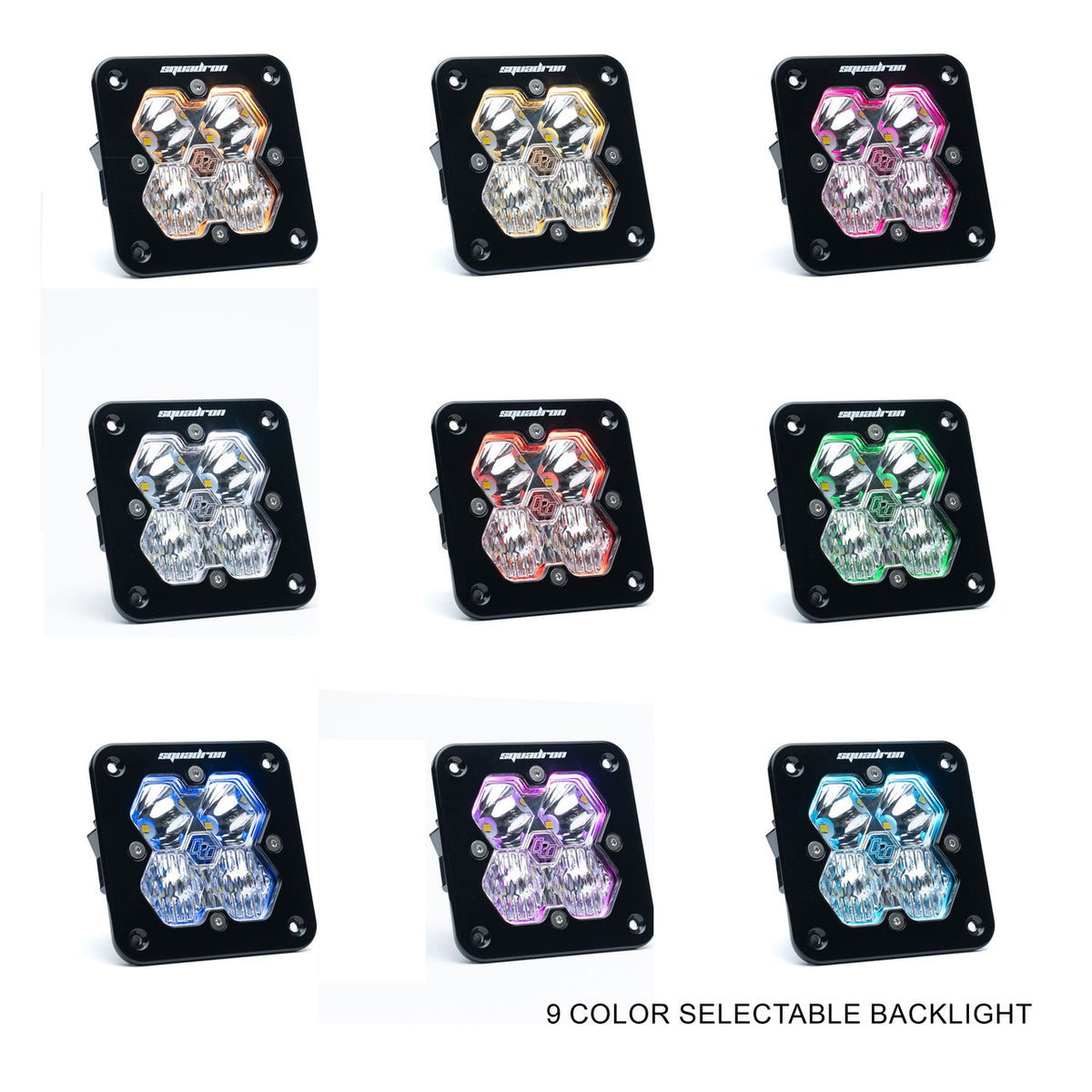 Baja Designs Squadron 2.0 Sport Black Flush Mount LED Auxiliary Light Pod