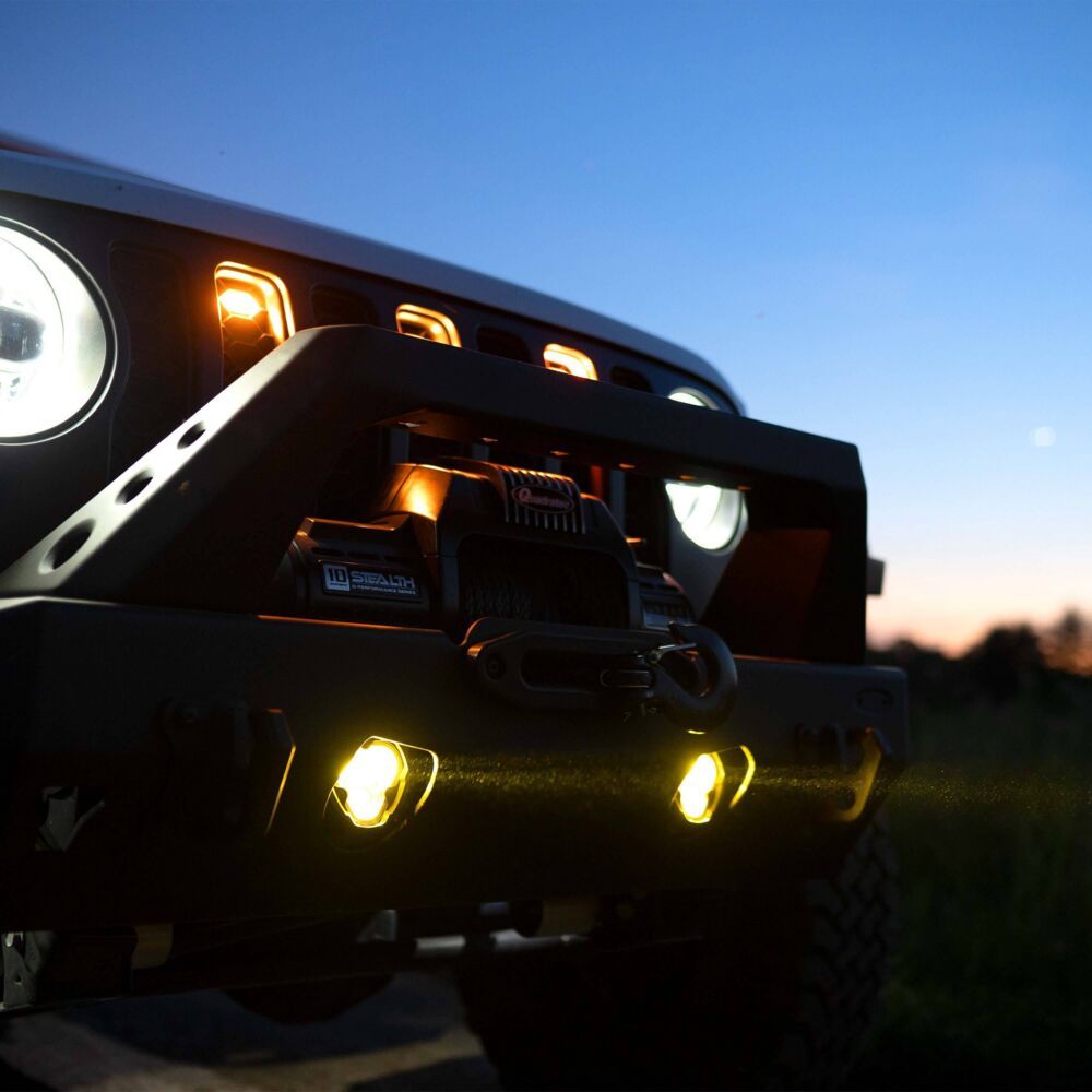 KC HiLiTES FLEX ERA® 3 Dual-Mode SAE Fog Light Pocket Kit — Jeep Aftermarket Bumpers (97147)