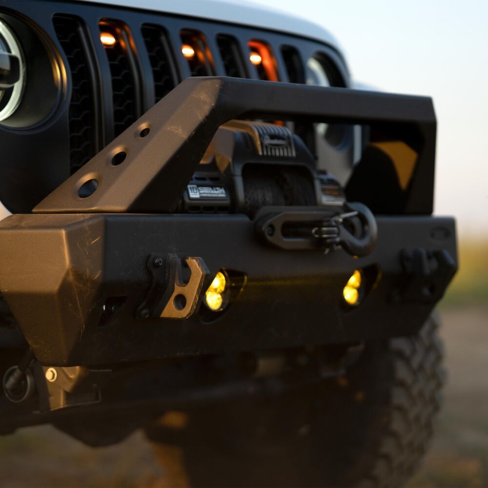 KC HiLiTES FLEX ERA® 3 Dual-Mode SAE Fog Light Pocket Kit — Jeep JK/JL/JT Steel Bumpers (97149)
