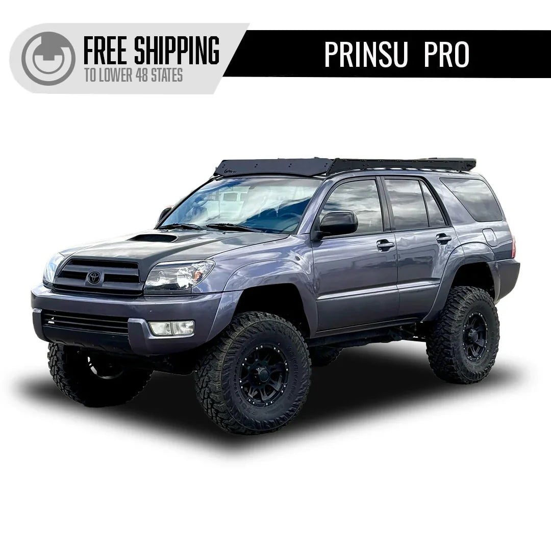 Toyota 4Runner with Prinsu Pro roof rack, off-road tires, ready for overlanding