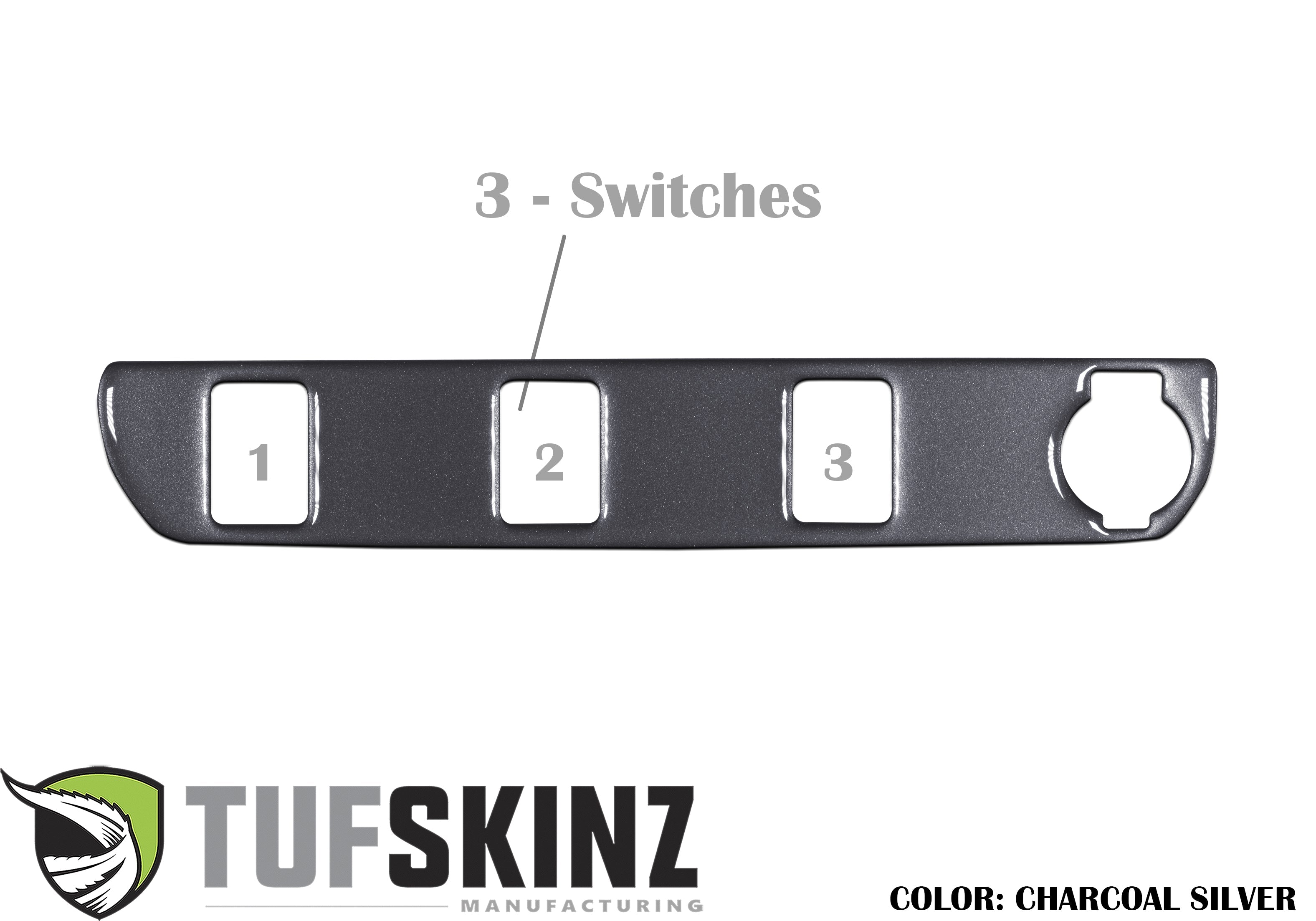 Center Dash Switch Panel with 3-Switches Accent Trim Fits 2016-2021 Toyota Tacoma 3-Switch *OE Color - Magnetic Gray Metallic