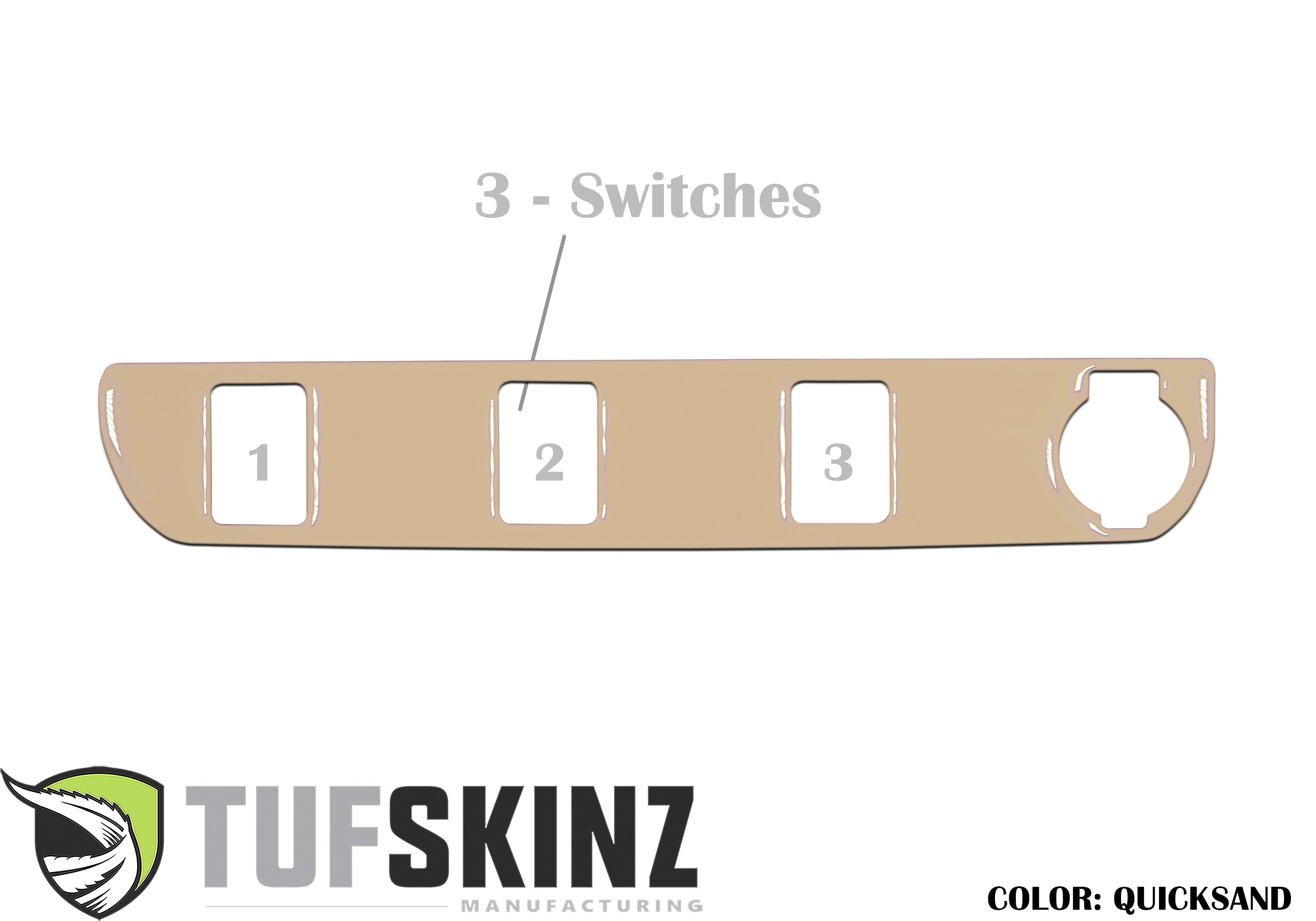 Center Dash Switch Panel with 3-Switches Accent Trim Fits 2016-2021 Toyota Tacoma 3-Switch *OE Color - Quicksand Tan