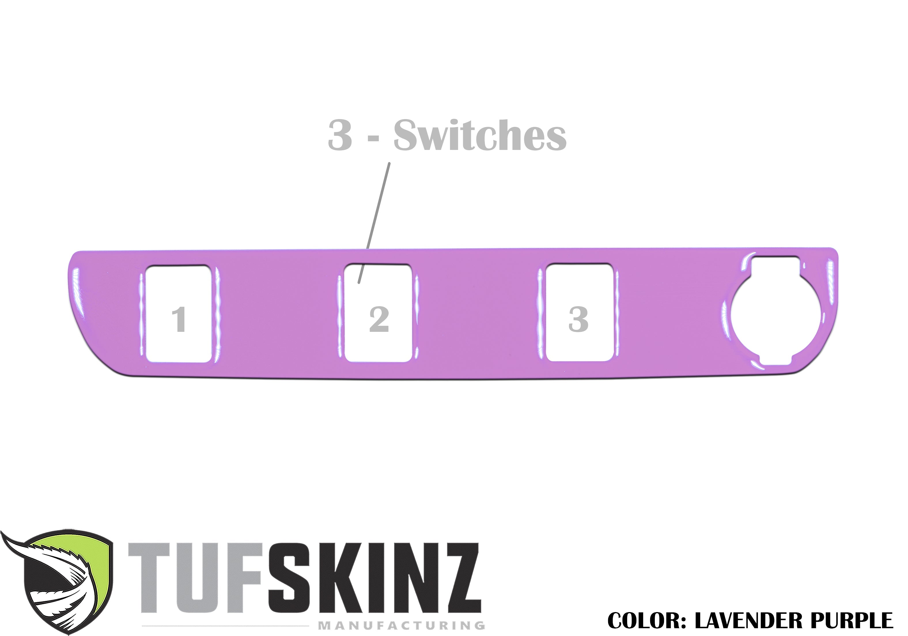 Center Dash Switch Panel with 3-Switches Accent Trim Fits 2016-2021 Toyota Tacoma 3-Switch Lavender Purple