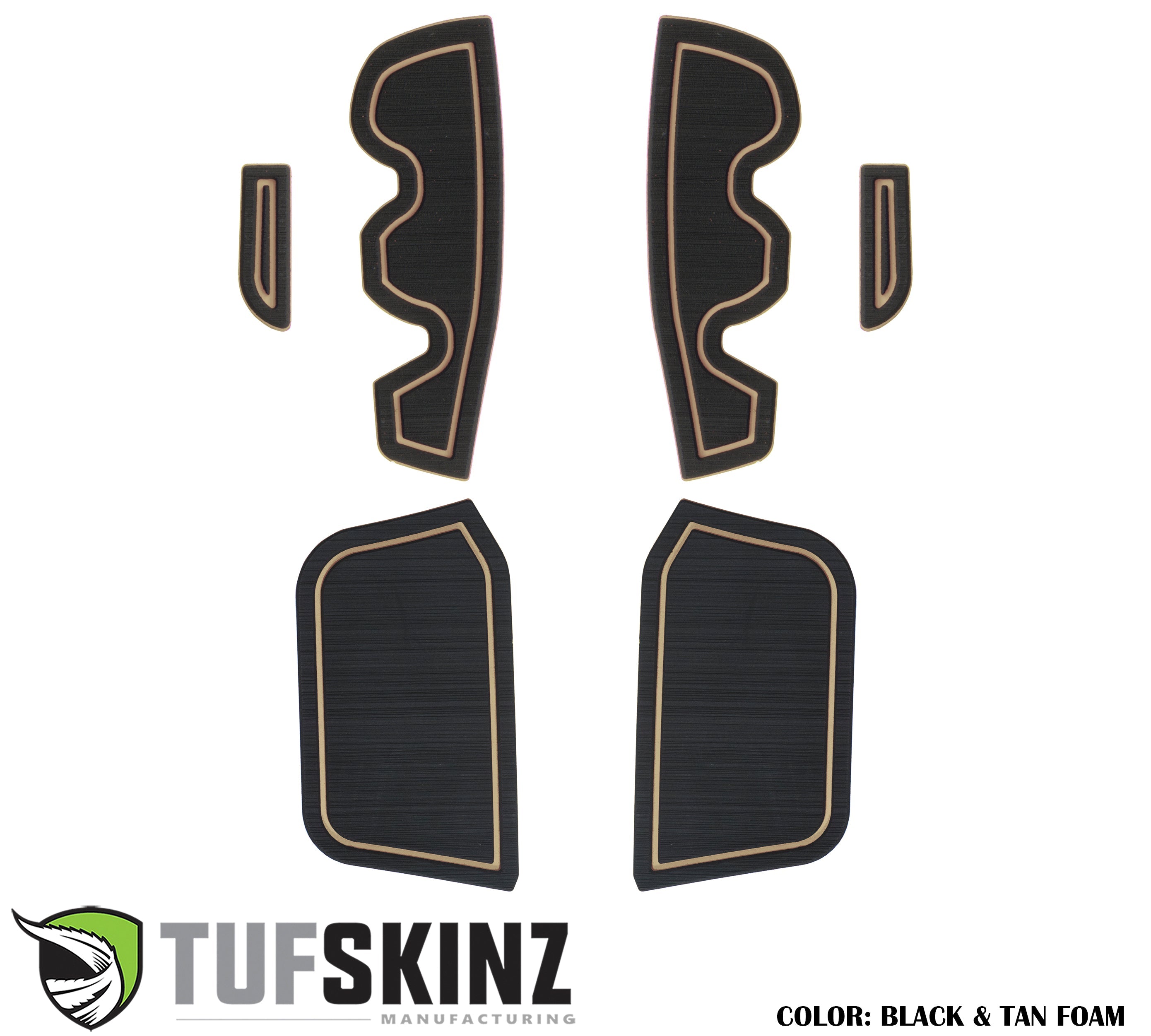 Access Cab Side Door Pocket Inserts Fits 2016-2023 Toyota Tacoma Access Cab Black/Tan