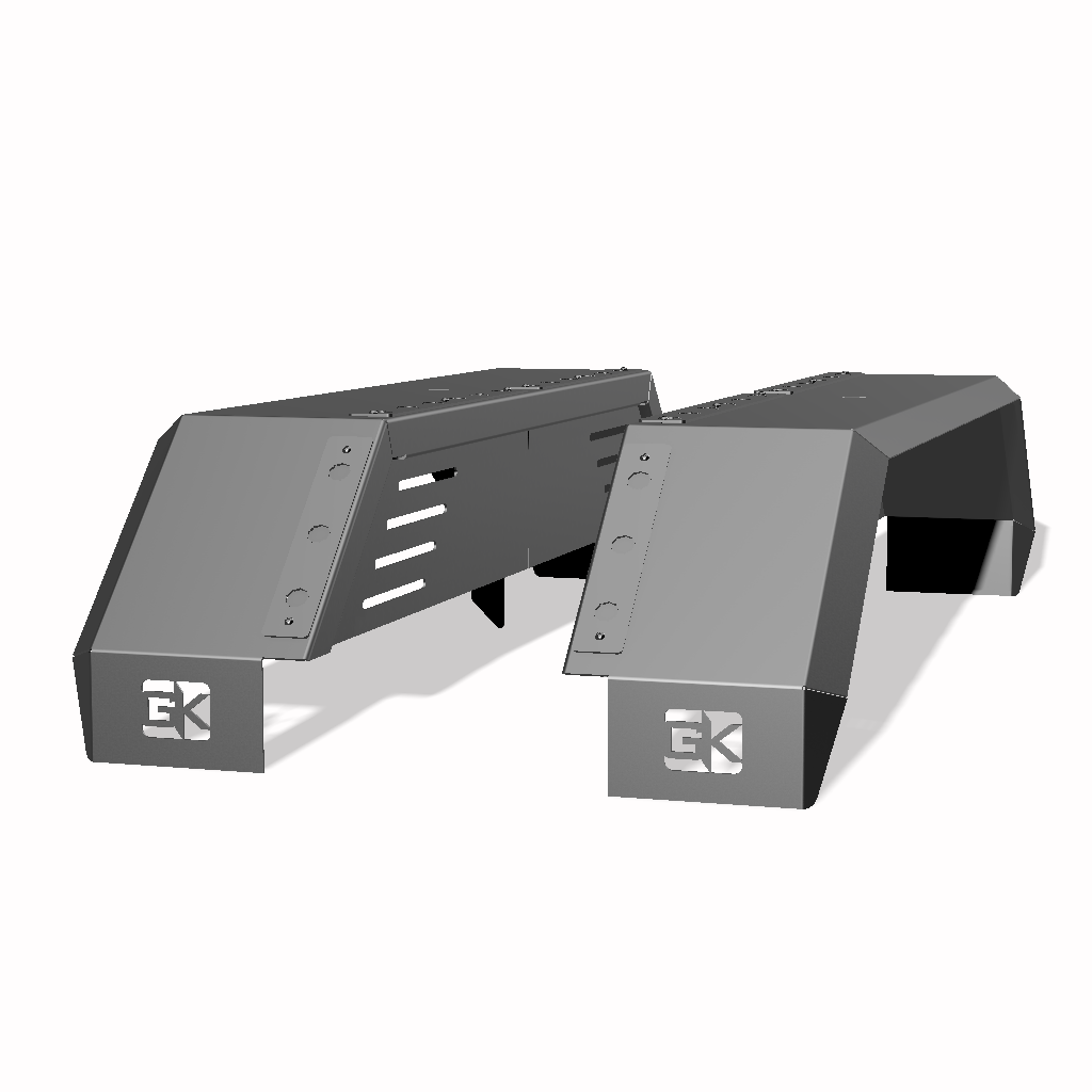 Heavy Duty Weld on DIY Drive Over Trailer Fender Kit Bare Steel - Pair