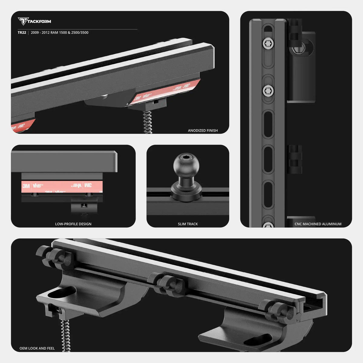 TRAXX™ - Slim Track Dash Bracket | 2009-2012 RAM 1500 & 2500/3500