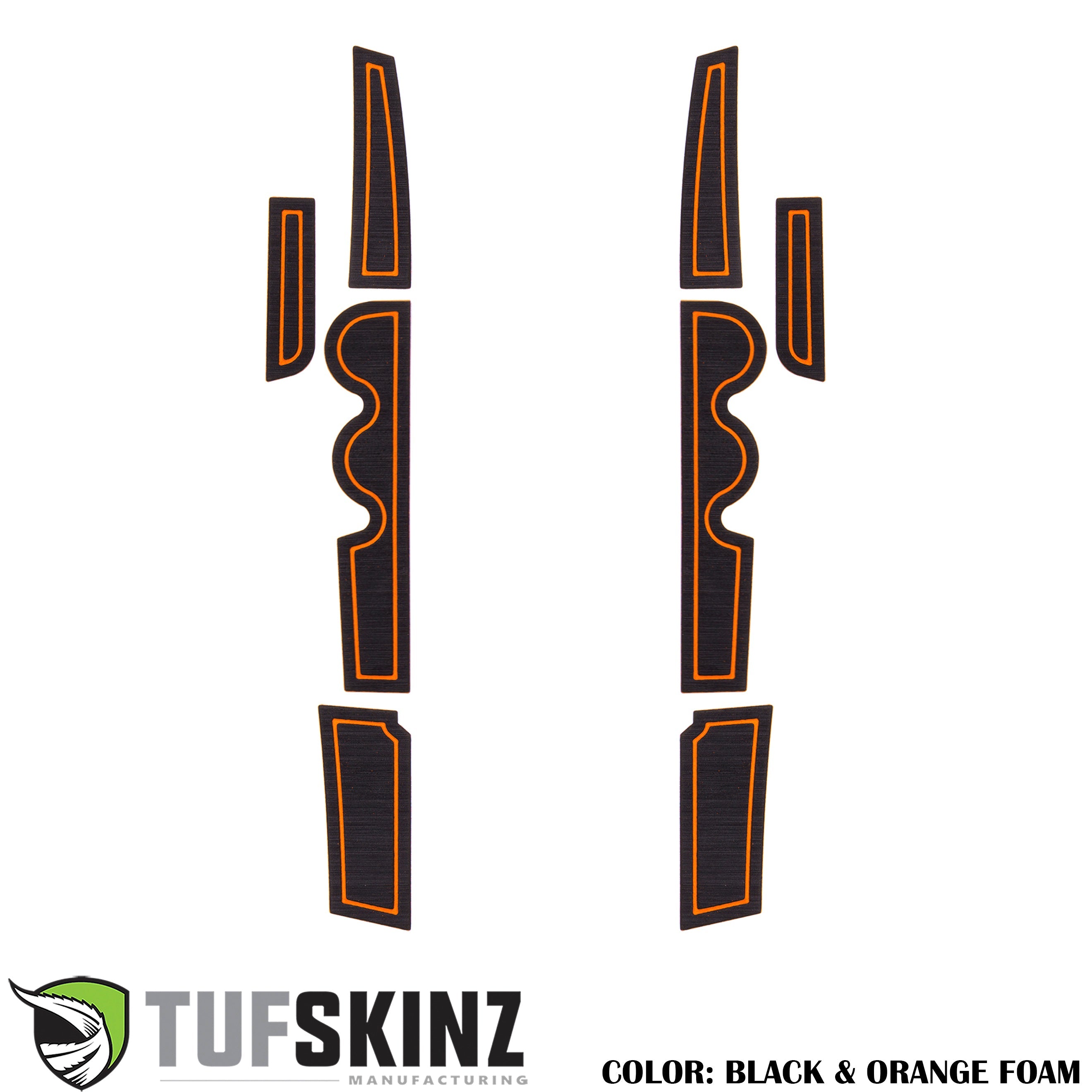 Front Door Side Foam (D-Cab + CrewMax) Inserts Fits 2007-2021 Toyota Tundra Front Doors Only Black/Orange
