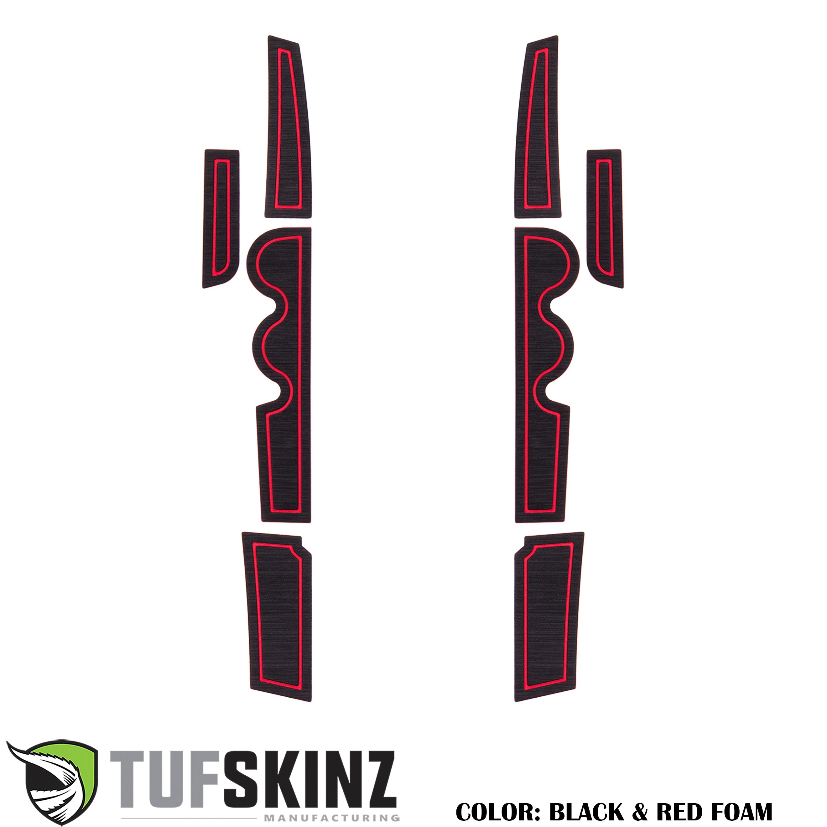 Front Door Side Foam (D-Cab + CrewMax) Inserts Fits 2007-2021 Toyota Tundra Front Doors Only Black/Red