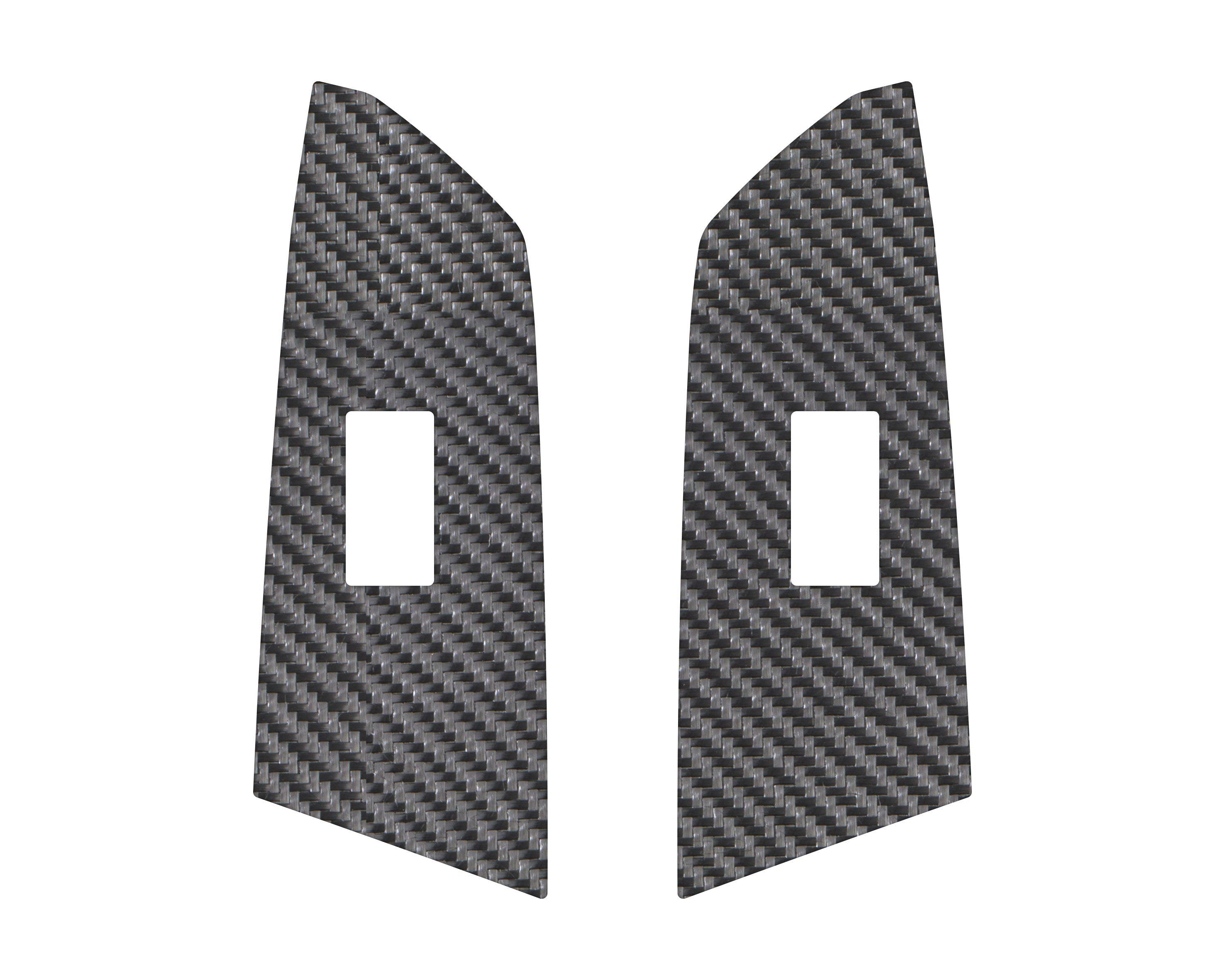 Crewmax Rear Door Switch Panel Accent Trim Fits 2014-2021 Toyota Tundra Rear Doors (CrewMax) Real Carbon Fiber(Raw)