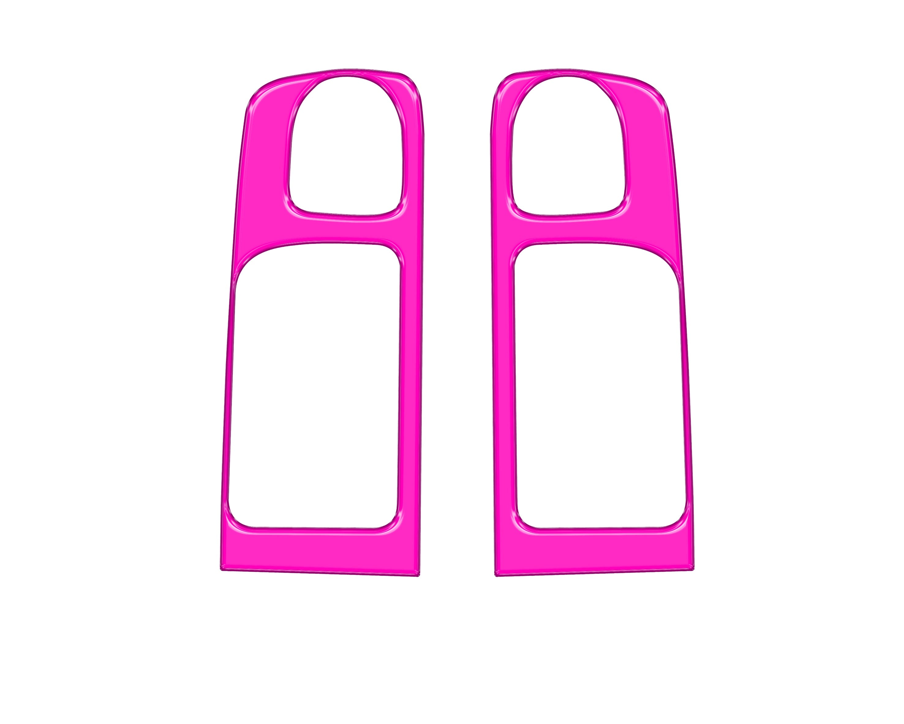 Crewmax Rear Door Pull Panel Accent Trim Fits 2014-2021 Toyota Tundra Rear Doors (CrewMax) Hot Pink