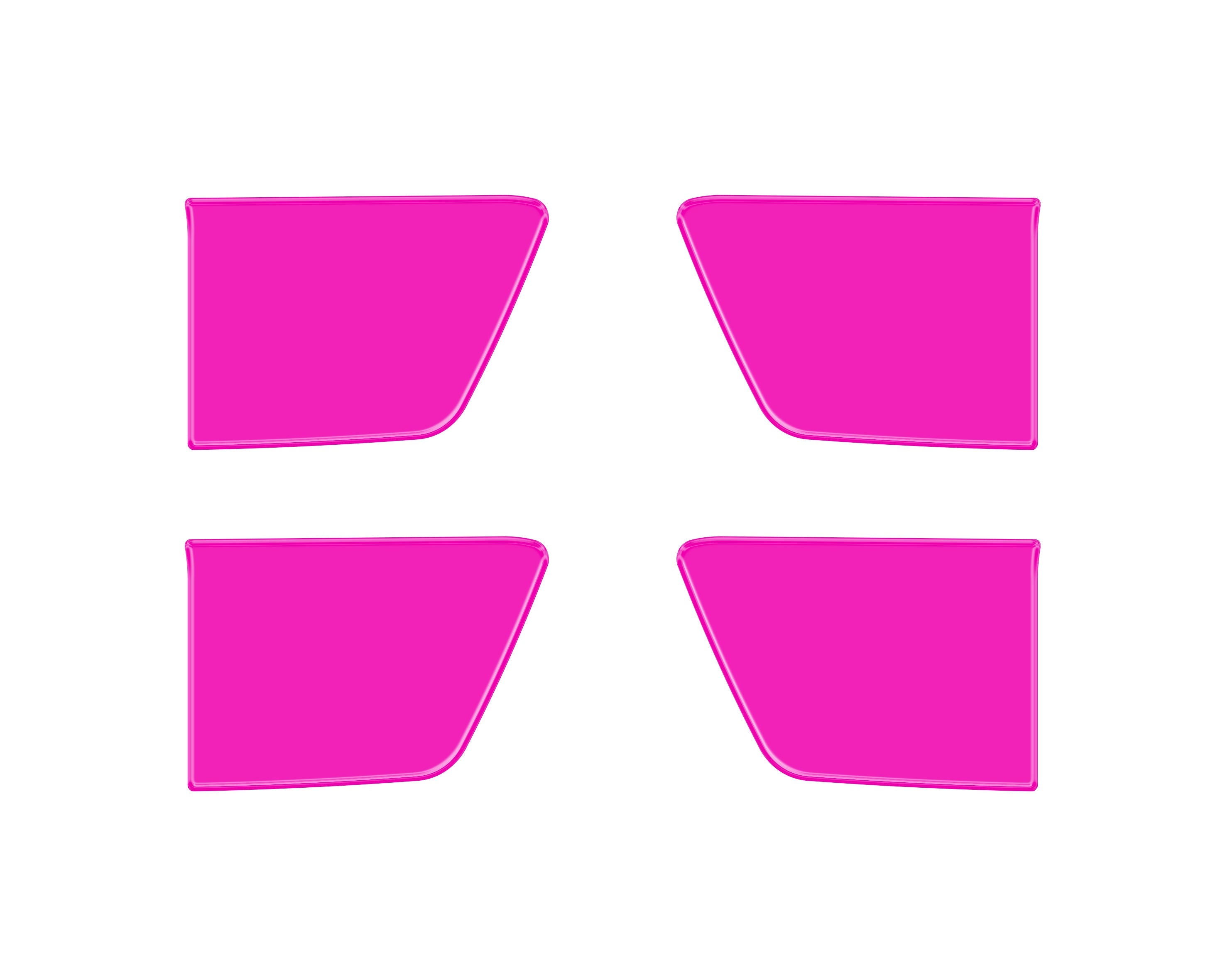 Crew Max 4 Door Handle Pocket Accent Trim Fits 2022-2022 Toyota Tundra CrewMax (4 Piece Kit) Hot Pink