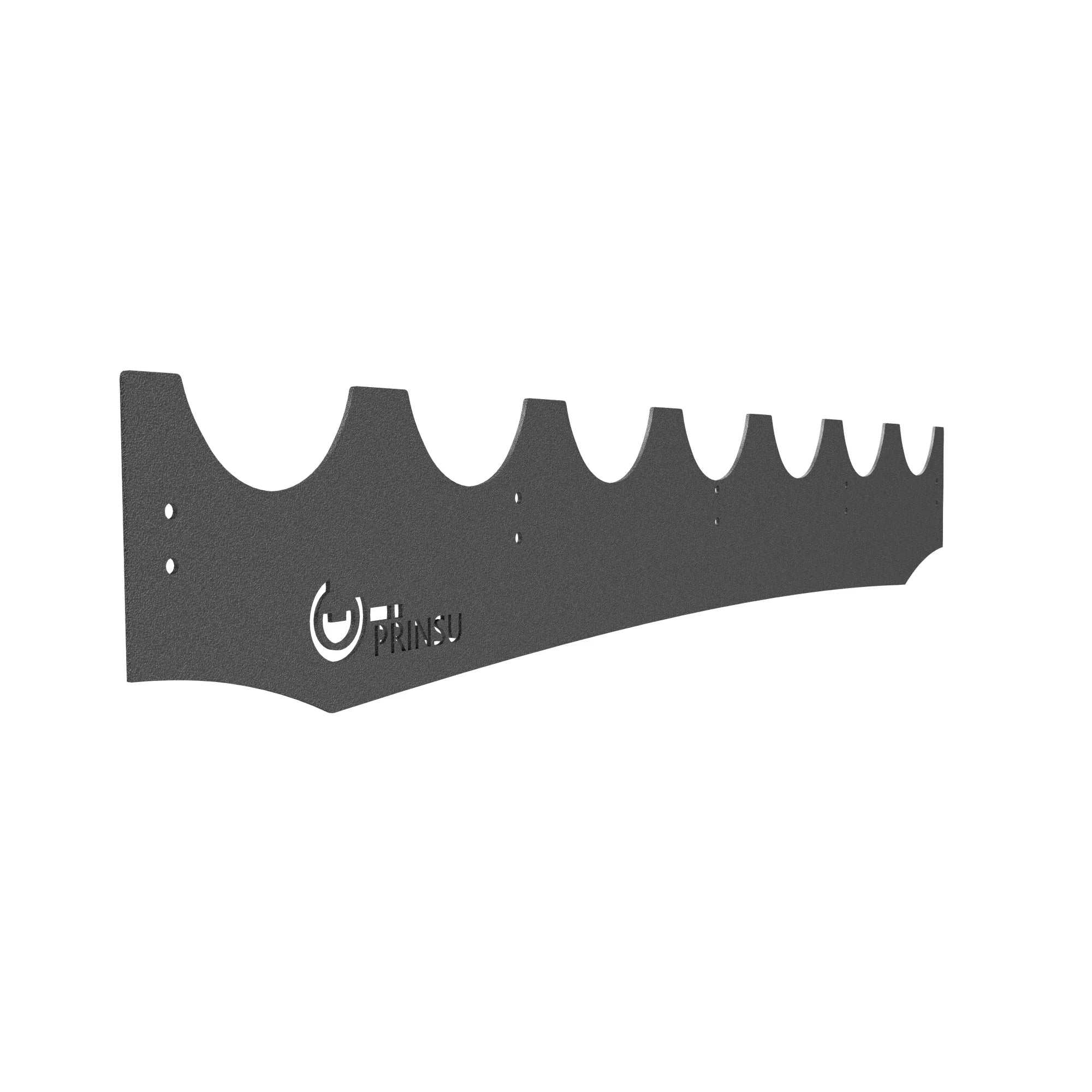 Toyota Tacoma roof rack wind deflector with cutouts, black textured metal