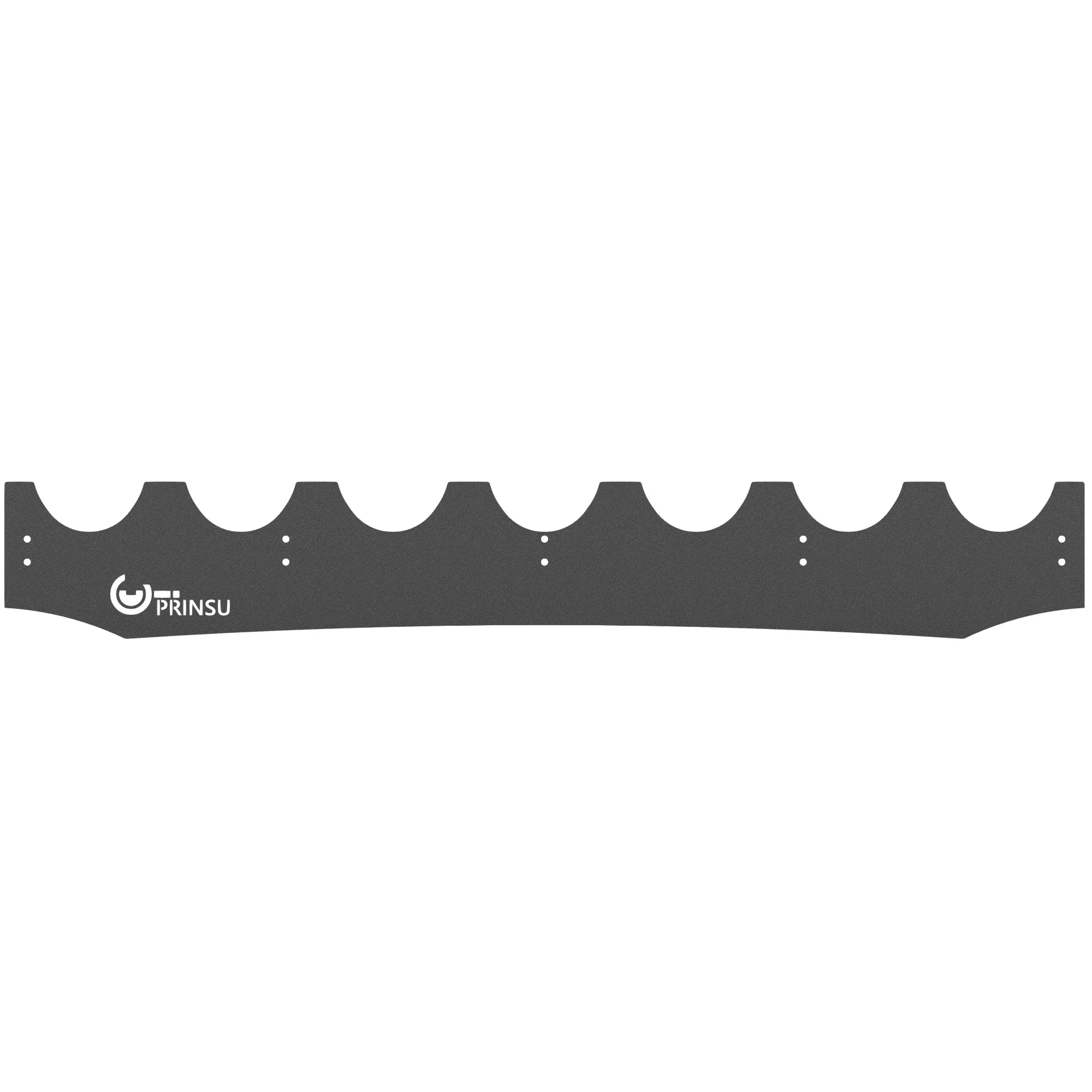 Toyota Tacoma Prinsu LP4 wind deflector, black panel with curved cutouts for roof rack