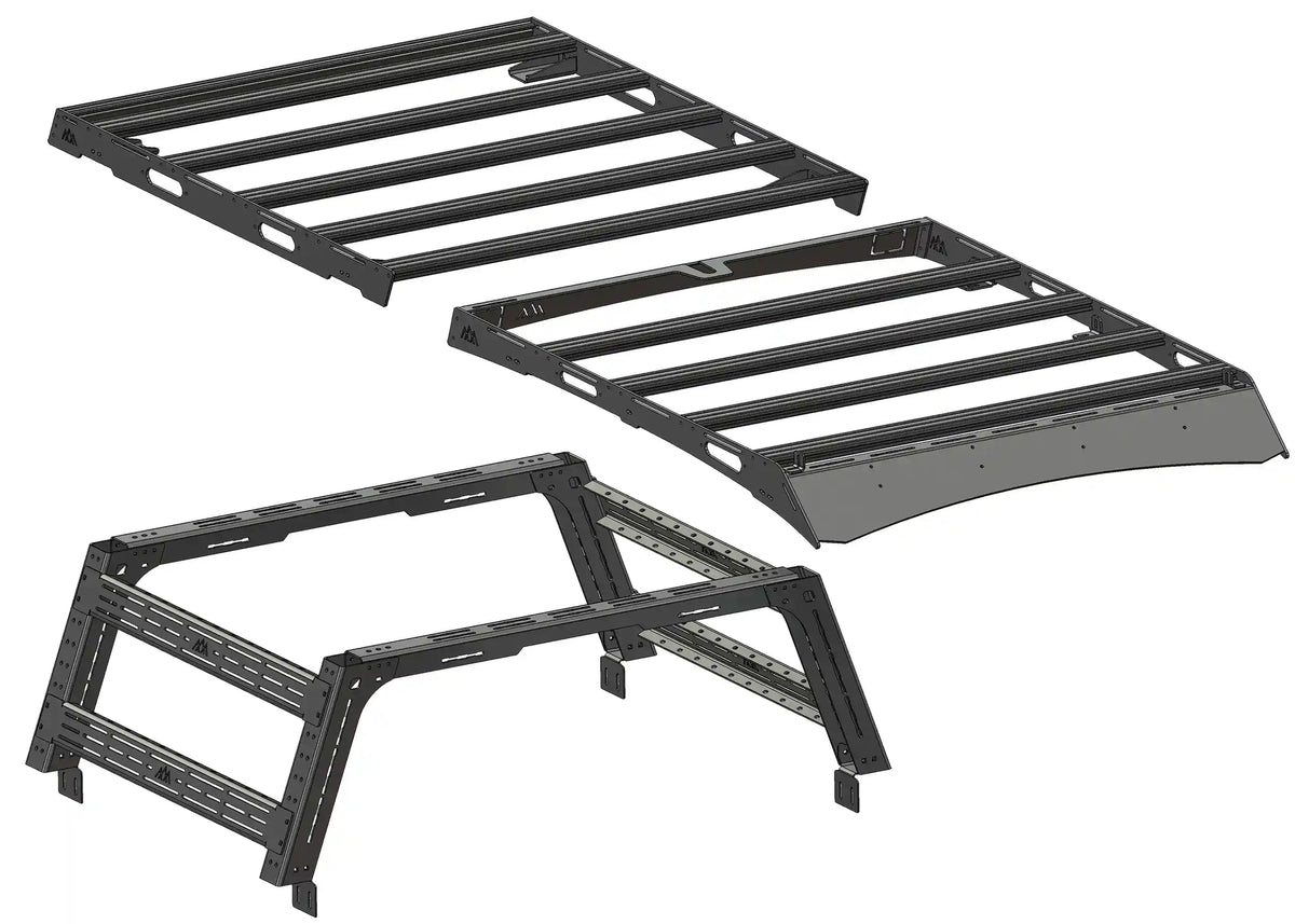 Toyota-Tacoma-bed-roof-rack-system-expert-bundle-components - NVMOS