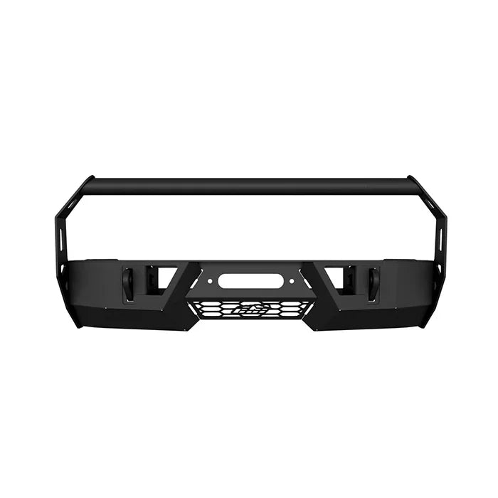 Toyota Tundra covert front bumper, black steel, off-road vehicle accessory