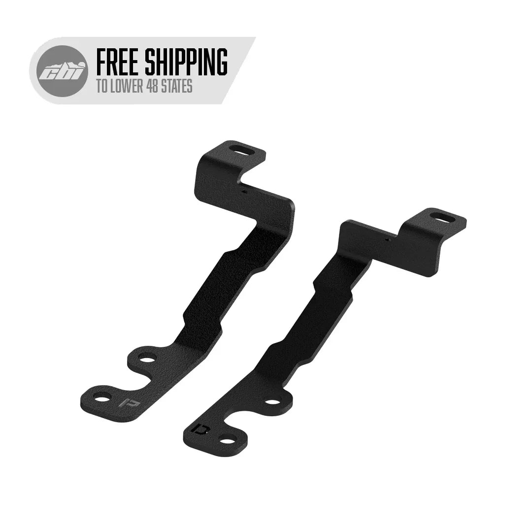 Toyota Tundra Sequoia ditch light brackets 2022-2023 black metal mounting pair