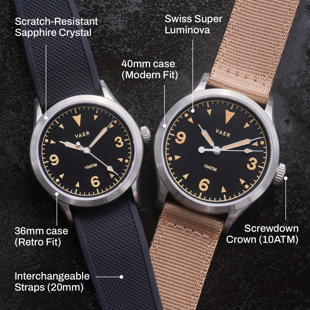 VAER S3 Tradition Watch - 36mm Quartz