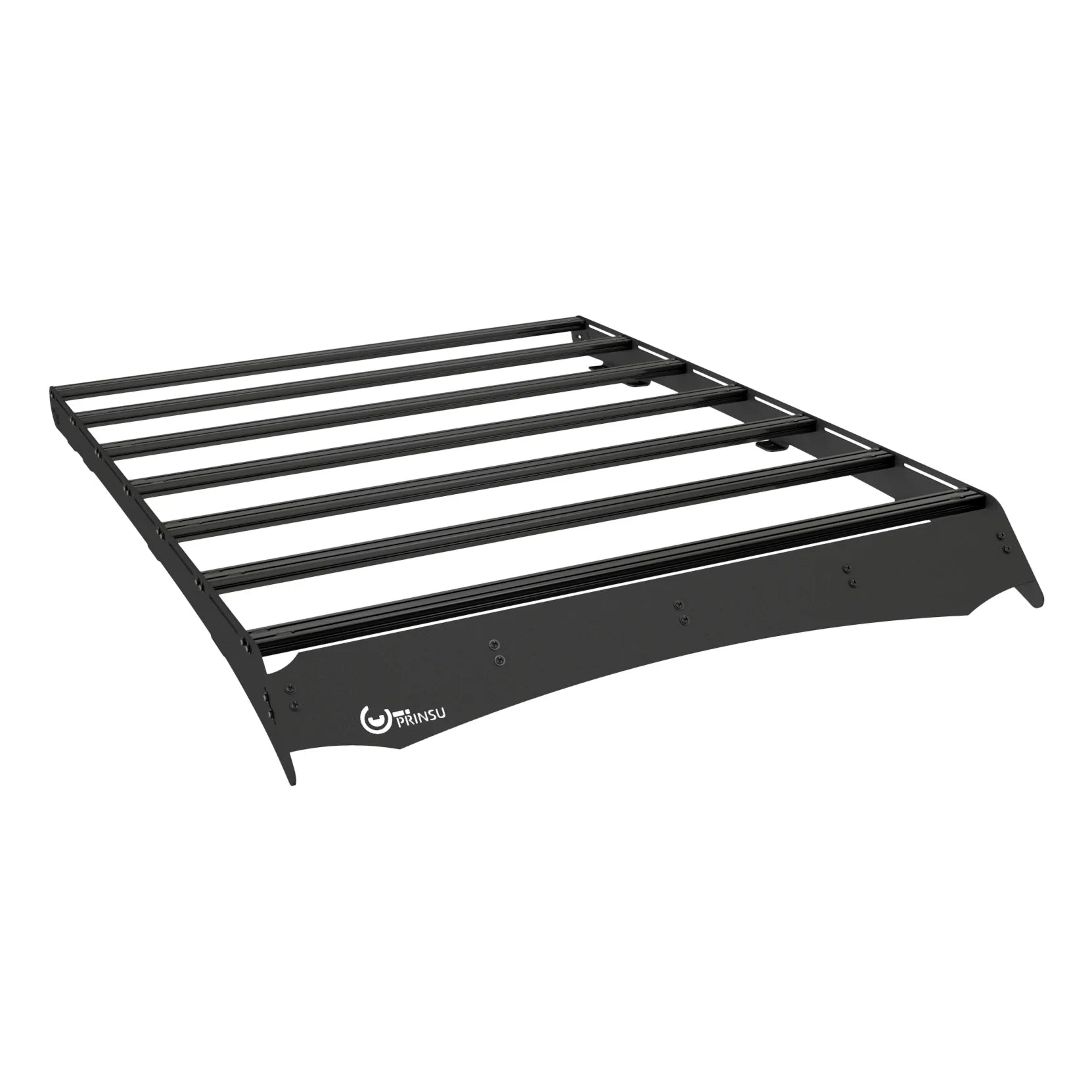 Black roof rack for Toyota Tundra CrewMax 3rd Gen, isometric view, overlanding accessory