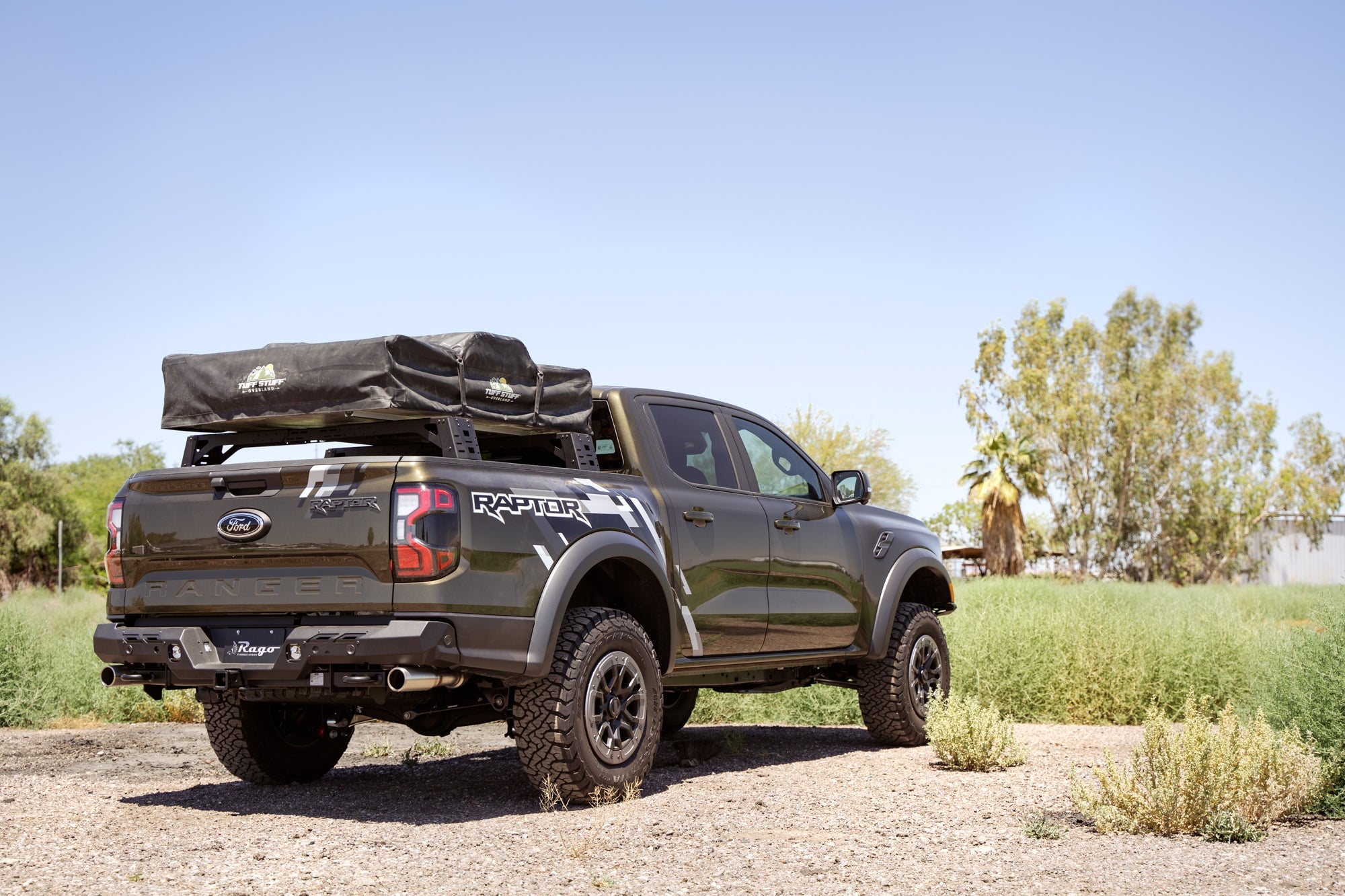 Universal-Truck-Bed-Rack-Cargo-Rails-Ranger-Raptor-w-tent-2 - NVMOS