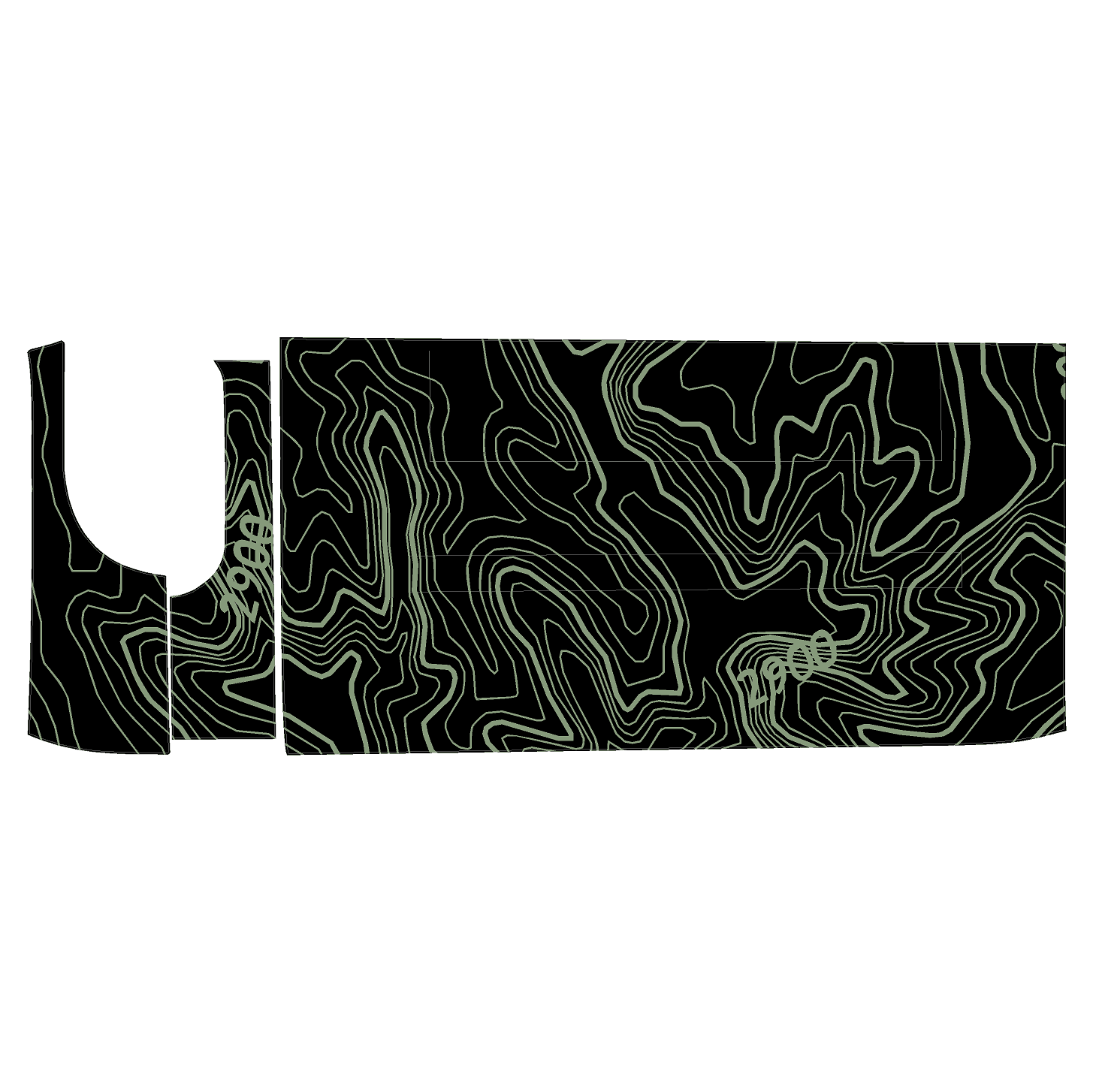 Topo 3 Piece Dash Kit (Printed Series) - 2021+ Bronco