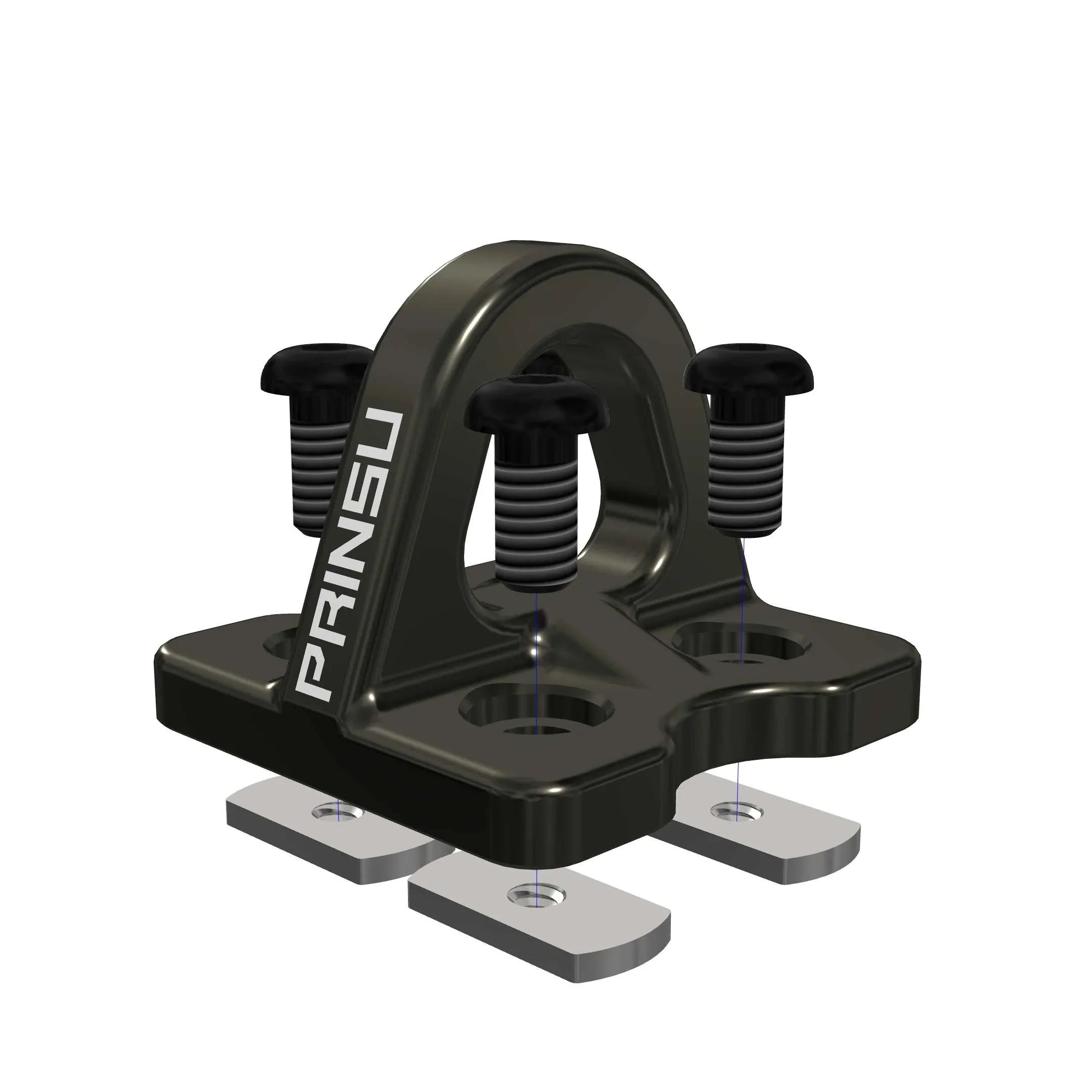 Black Prinsu roof rack tie down anchor with bolts for overland vehicle accessory mounting