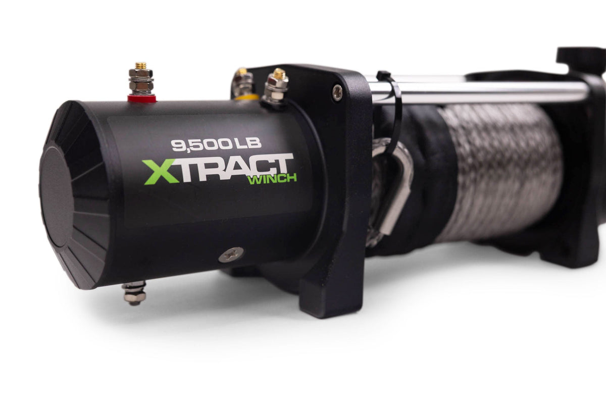 DV8 Offroad Xtract 9.5K synthetic rope winch for universal fit