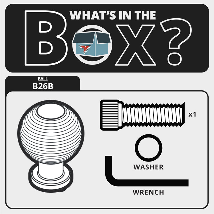 Tackform B26B 26mm metal ball with Type B connection for universal fit