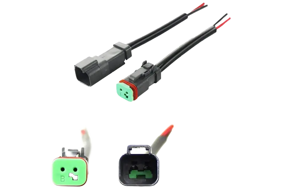Waterproof 2-pin DT male and female plug adapters, universal fit