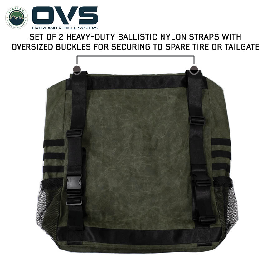 Overland Vehicle Systems Canyon extra large spare tire trash bag in waxed canvas - view 7